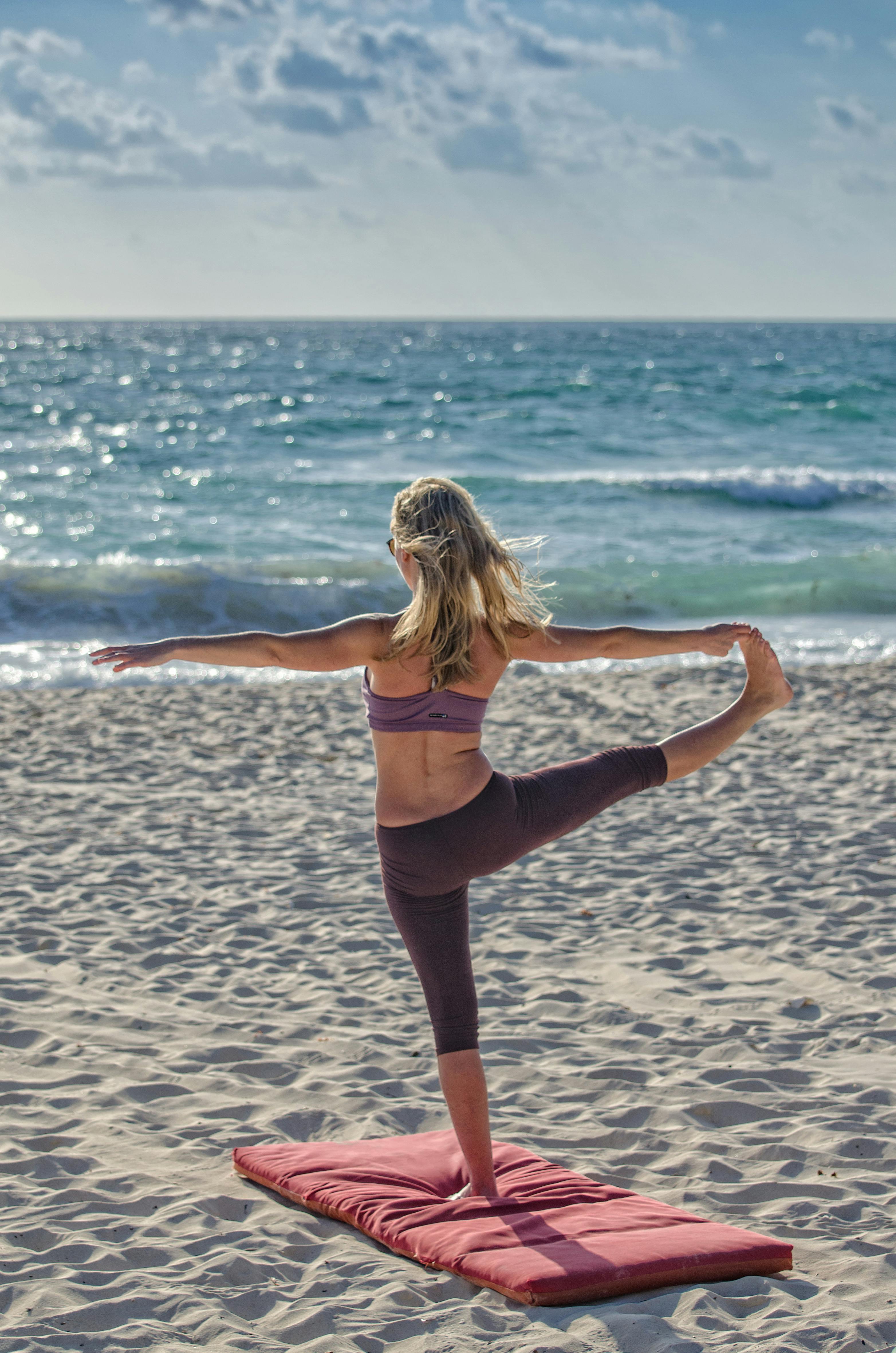 Morning yoga routine indoors